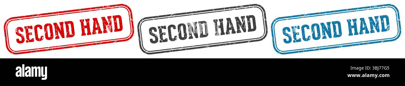 second hand stamp. second hand  stamp set on white background Stock Vector