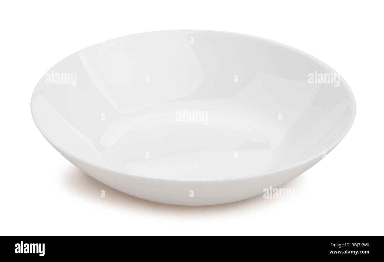 white plate empty path isolated on white Stock Photo