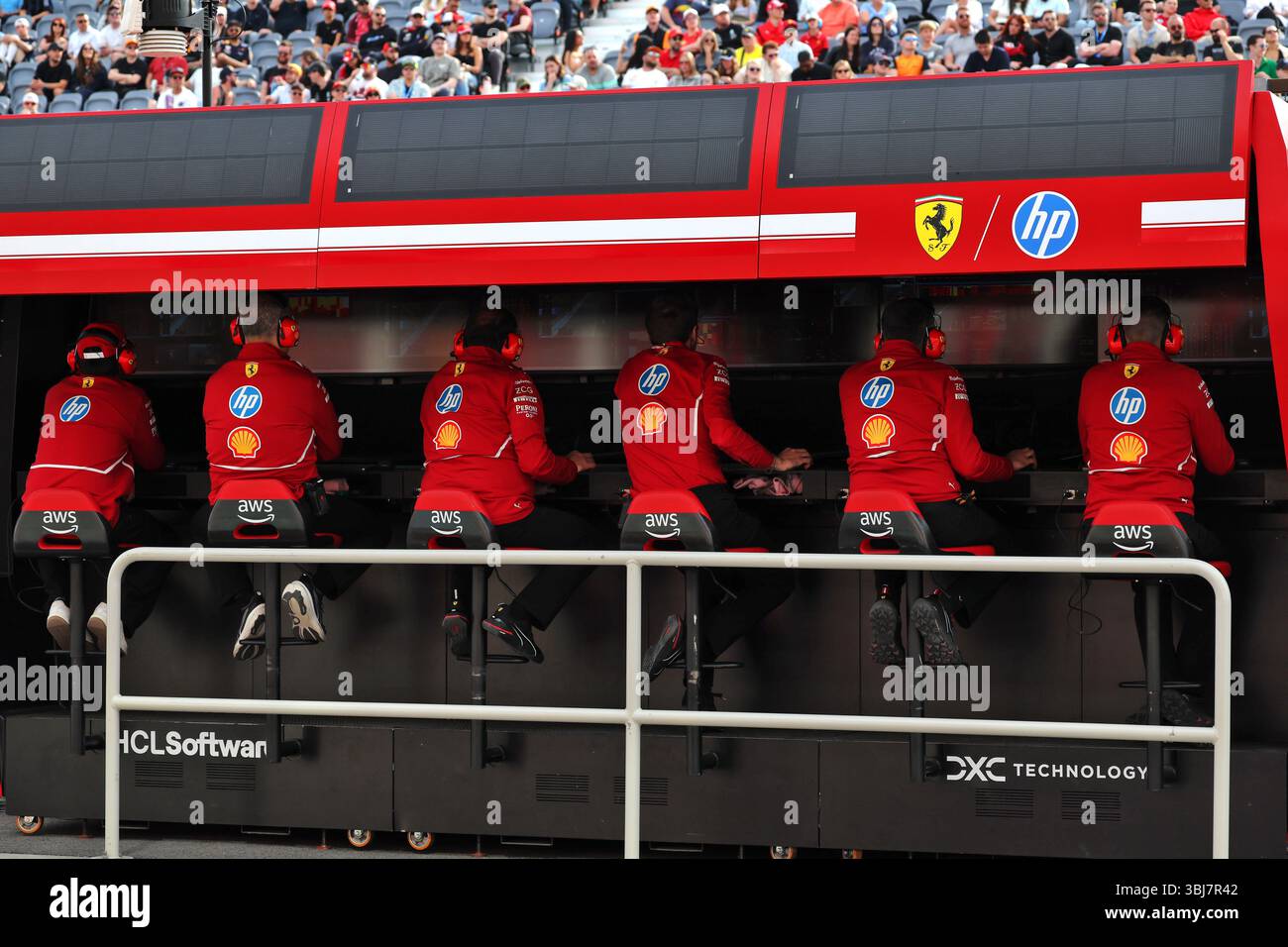 Ferrari pit gantry. 13.06.2025. Formula 1 World Championship, Rd 10 ...