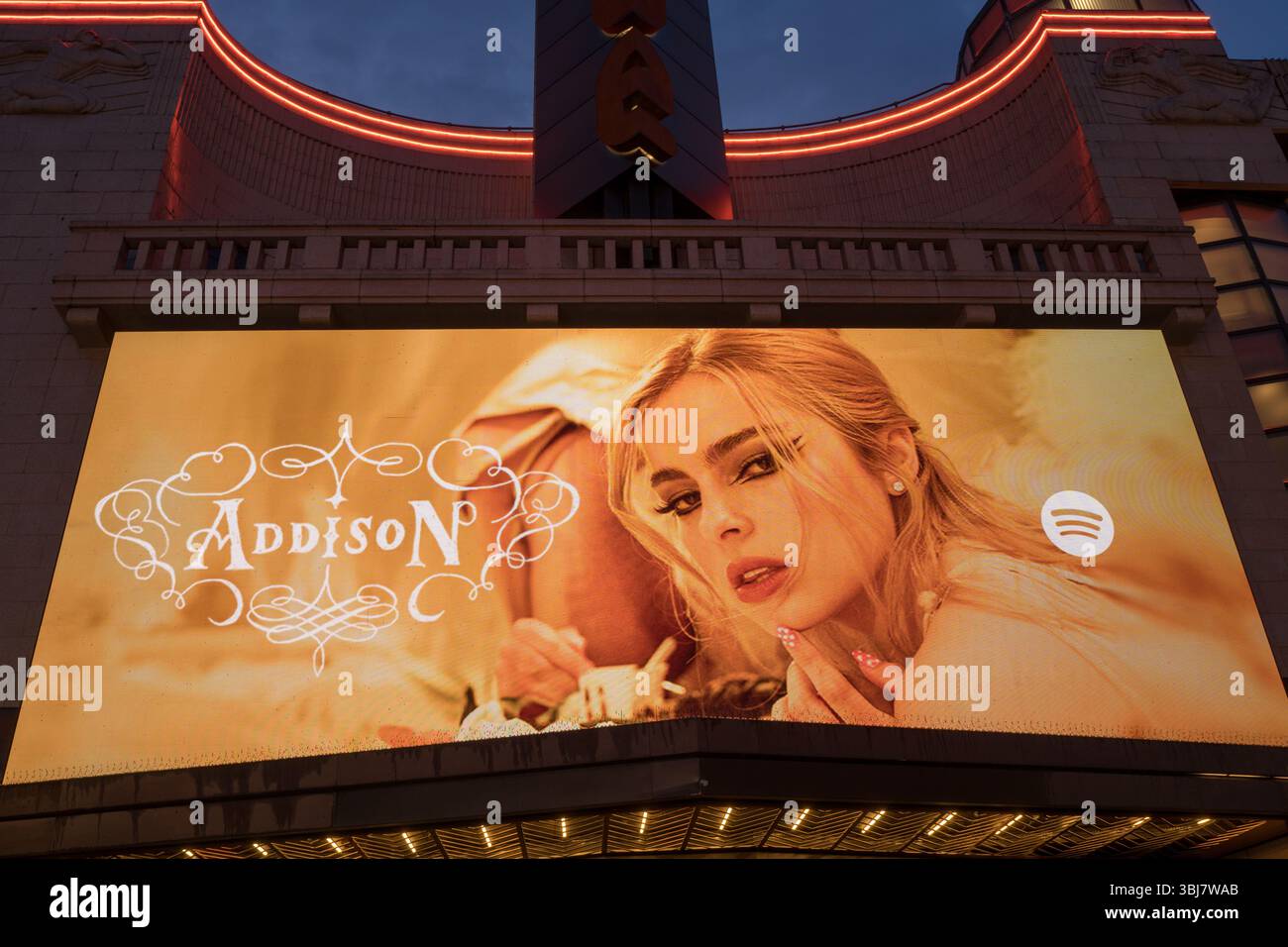 Giant poster in London showcases LA singer Addison promoting her music ...