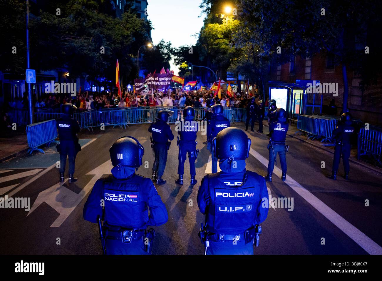 Riot police during the Demonstration against Spanish Prime Minister ...