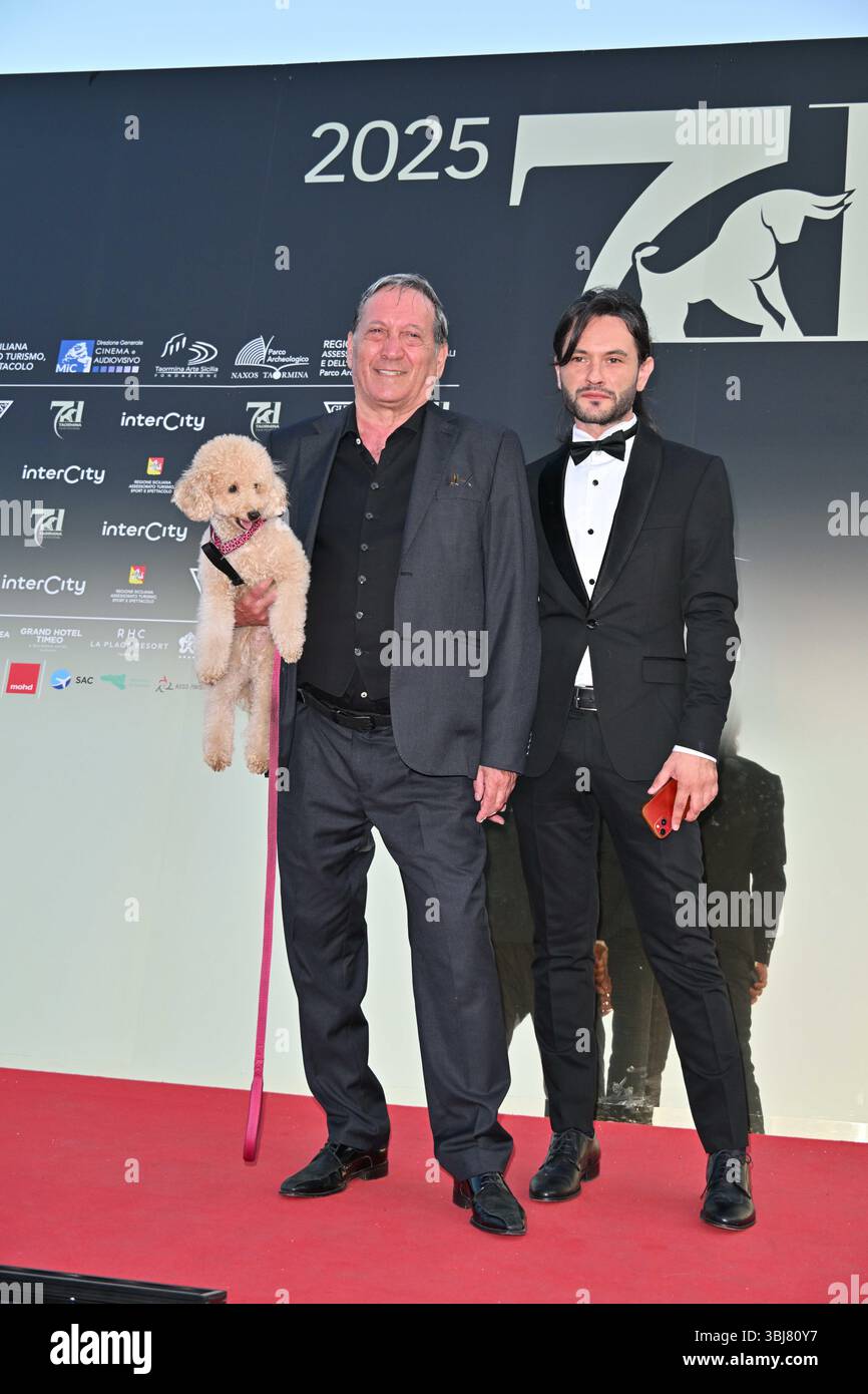 Taormina 71st Taormina Film Festival 2025 Red Carpet Fourth Evening Taormina 71st Taormina Film Festival 2025 Red Carpet Fourth Evening In The Photo Tony Sperandeo Tony Sperandeo Jr 3BJ80Y7 