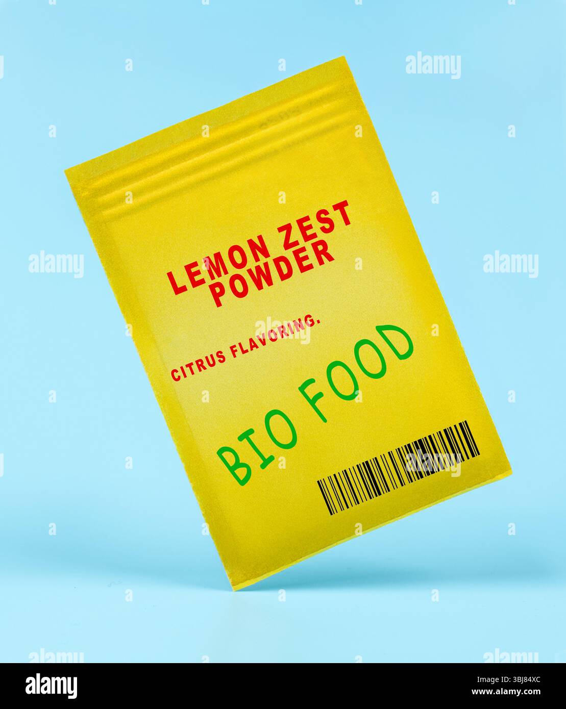 Lemon zest powder. Citrus flavouring. Dehydrated and powdered lemon zest, adds bright citrus notes to recipes. Stock Photo