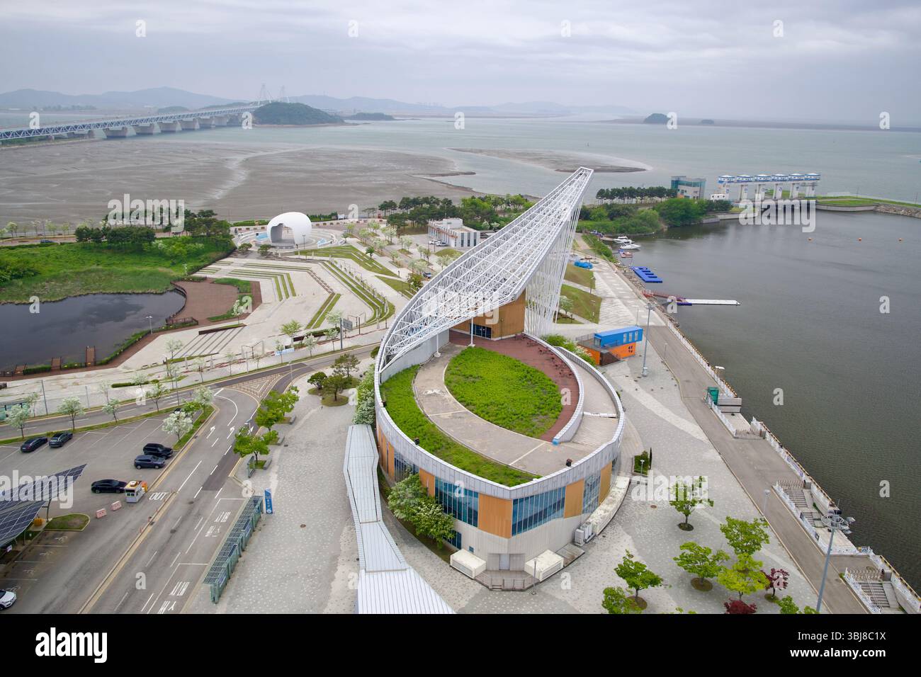 Incheon City, South Korea - May 19th, 2025: A sweeping aerial view ...