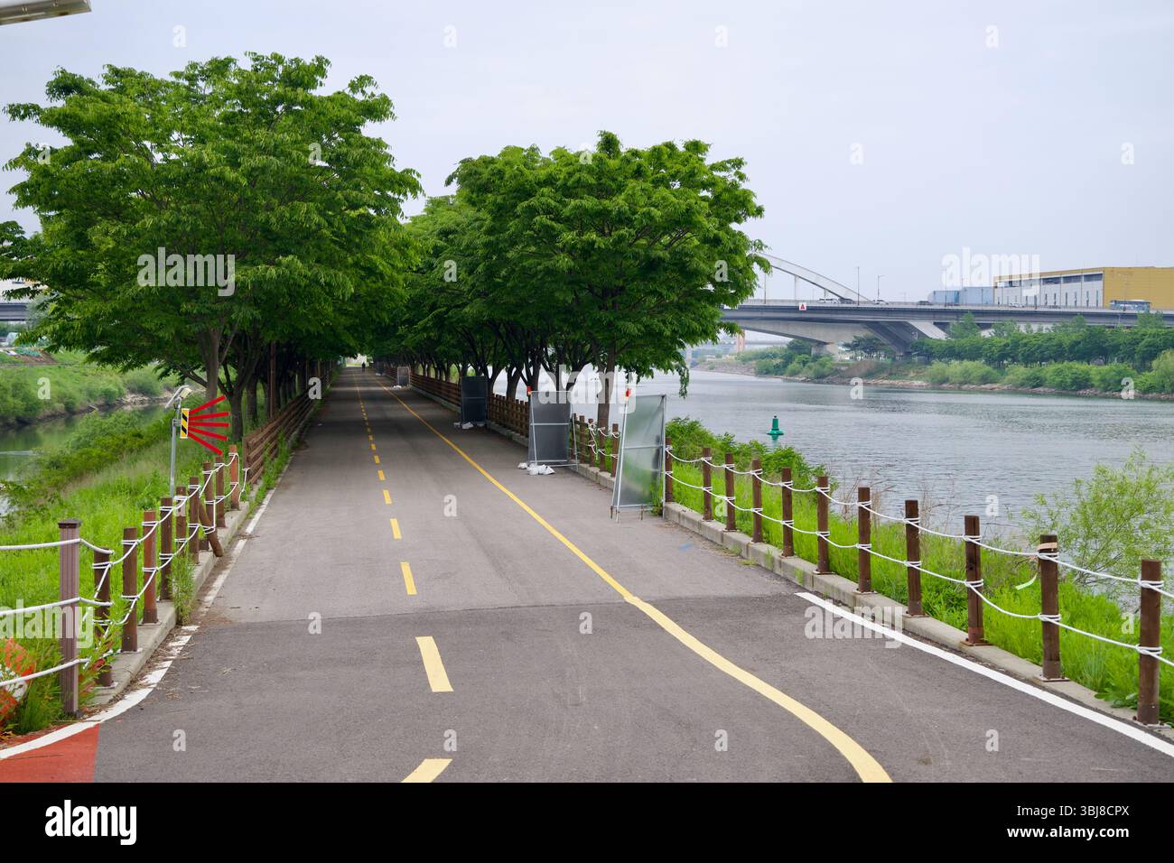 Incheon, South Korea - May 19th 2025: The Ara Bicycle Path continues ...