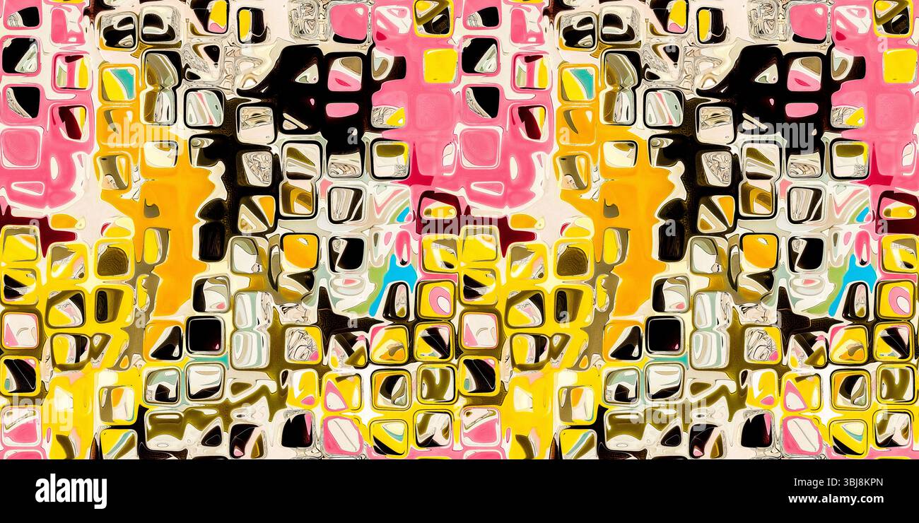 Abstract blotched random mosaic shape square seamless border pattern ...