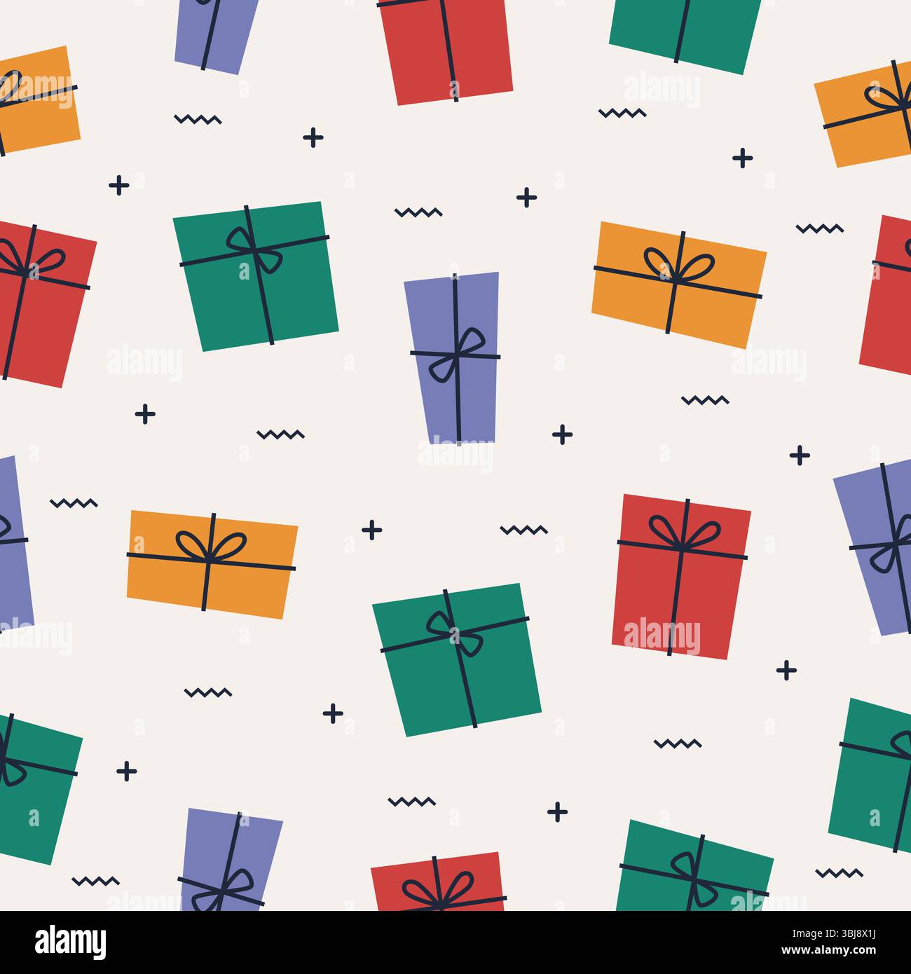Colorful gift box seamless pattern illustration Stock Vector