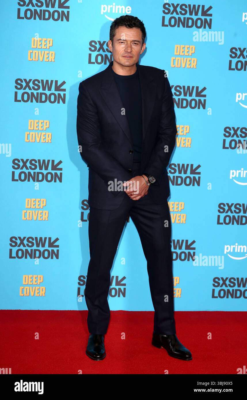 English actor Orlando Bloom attends a press conference for