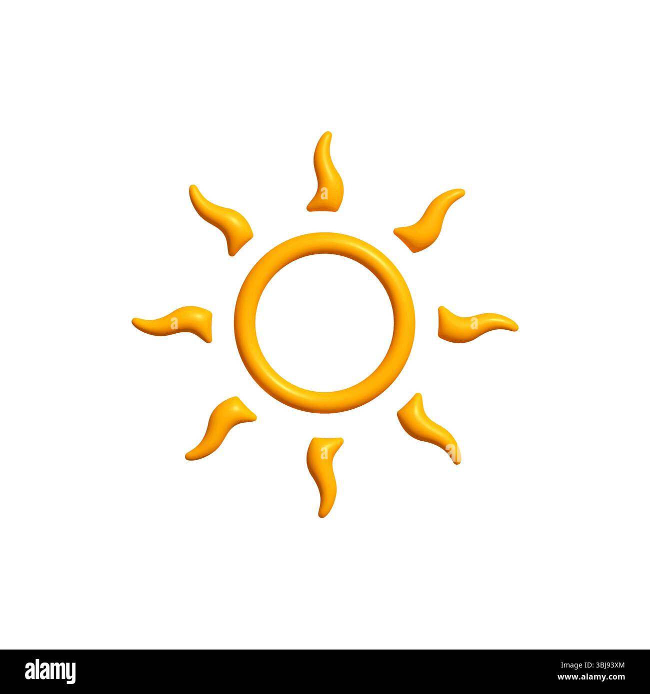Glossy sun icon in minimal 3D style. Bright summer symbol for weather ...