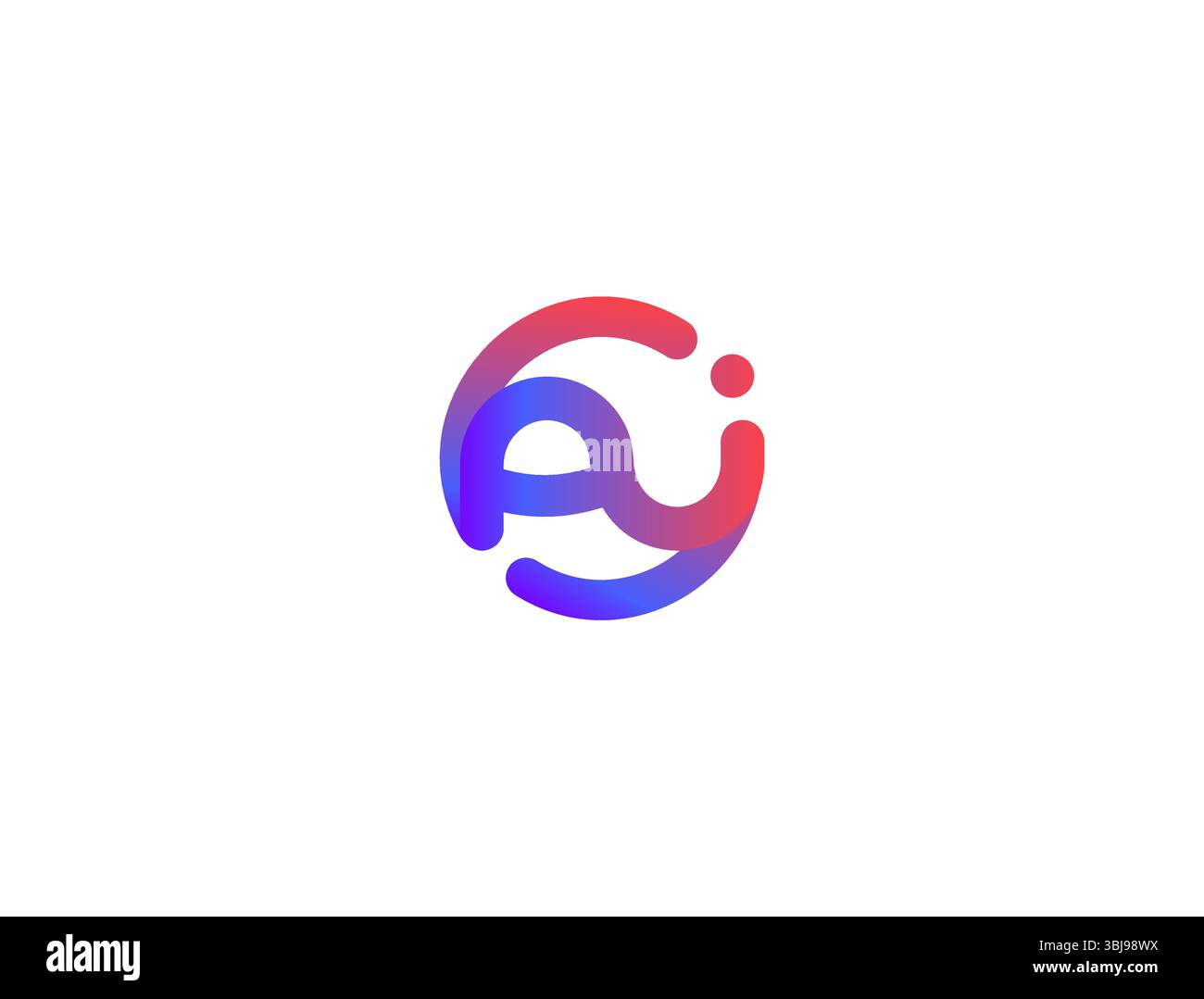 AI translator modern logo, digital communication system, smart language learning. Tech assistant, chatbot, virtual support icon. Vibrant gradient loop Stock Vector