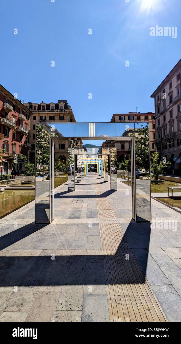 Infinity mirror urban architecture - Smartphone Captured Stock Image