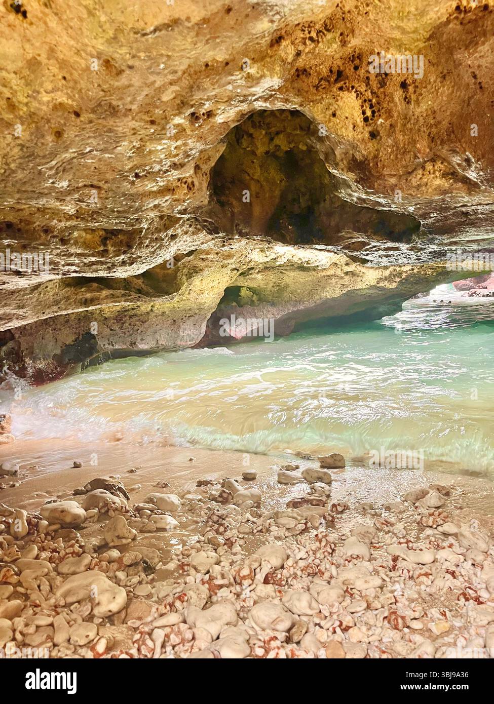 The magical and fairytale Mermaid Caves on the West Side of the island of O'ahu, Hawai'i, USA. - Smartphone Captured Stock Image