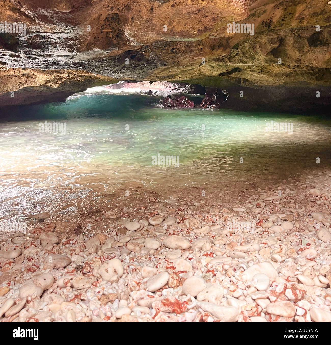 The magical and fairytale Mermaid Caves on the West Side of the island of O'ahu, Hawai'i, USA. - Smartphone Captured Stock Image