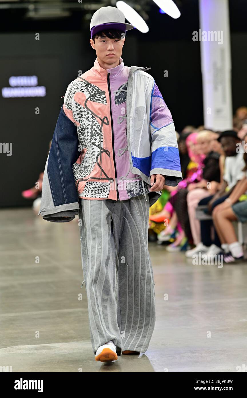London, UK. 14th June, 2025. De Montfort University's graduate students will be showcasing their work at the Graduate Fashion Week 2025 in London, UK. (Photo by ������/See Li/Picture Capital) Credit: See Li/Picture Capital/17�Թ����� Live News Stock Photo