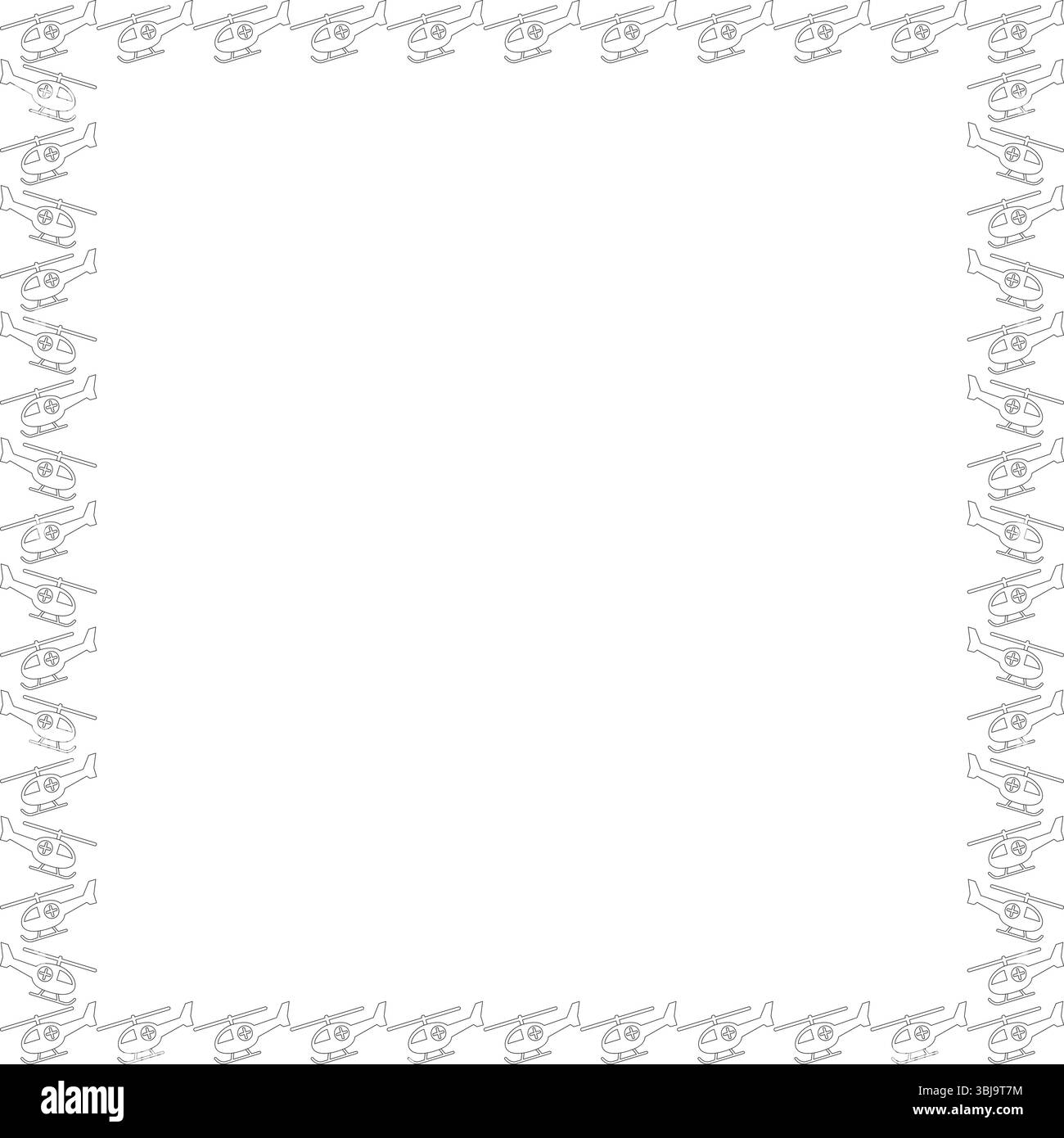Helicopter simple frame. Simple stylish childish empty frame. Simple elements Stock Vector