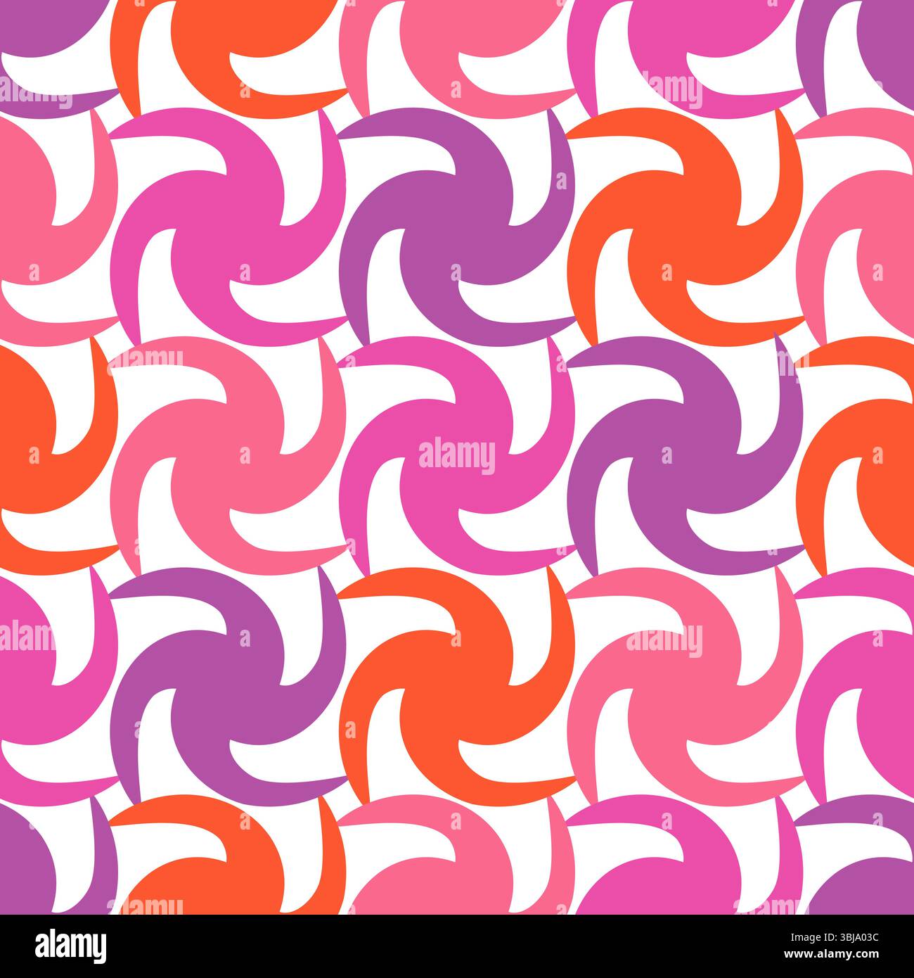 Abstract geometric print with swirl elements. Seamless vector colorful pattern Stock Vector