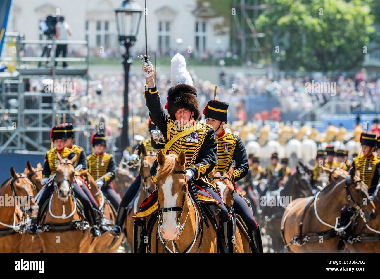 London, UK. 14th June, 2025. Kings Troop are the first to leave being ...
