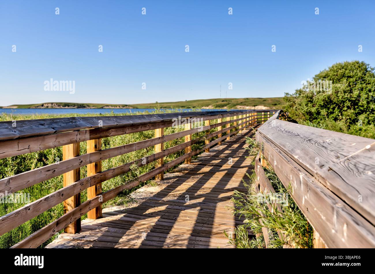 Landscape scenery in the Elkwater Lake and Cypress Hills region of Southern Alberta Stock Photo
