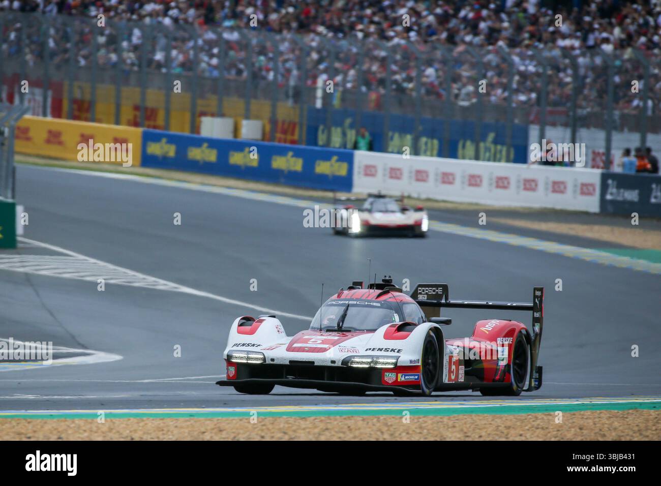 Le Mans, France. 14 Jun, 2025. Porsche Penske Motorsport (5) Julien Andlauer (FRA) Michael Christensen (DEN) Mathieu Jaminet (FRA), during the 24h of Le Mans 2025, Le Mans, France. Credit: Gabriele Lanzo / Alessio Morgese / Alamy live news Stock Photo