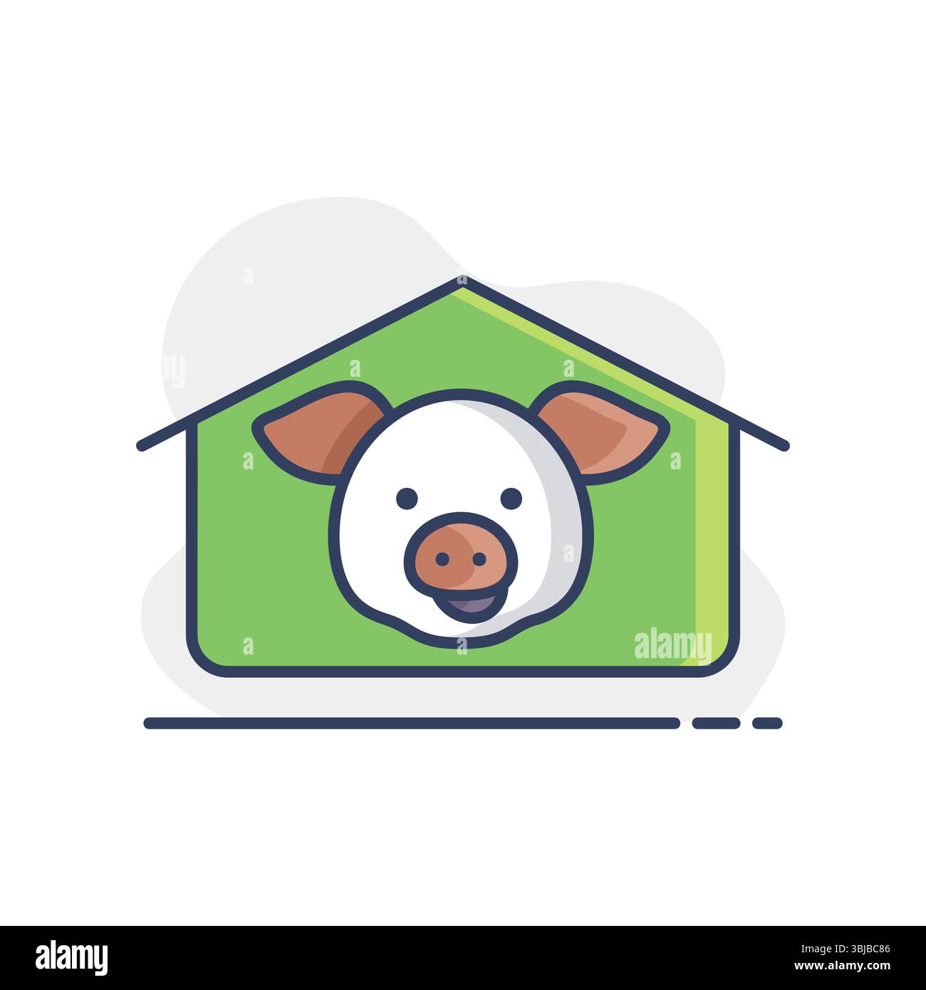 Pigsty isolated icon. Farm animal sign. Graph symbol for your web site ...