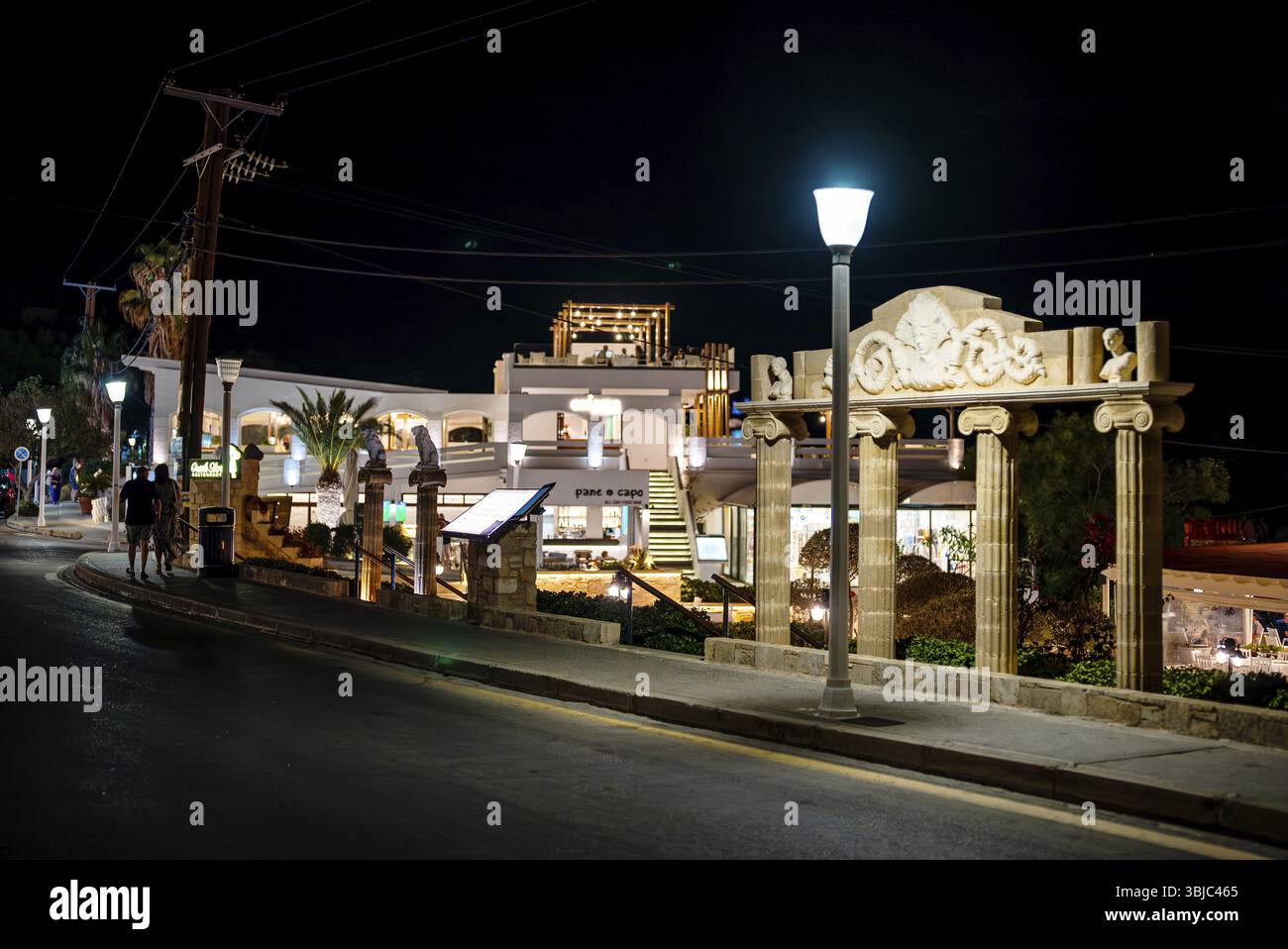 Rhodes, Greece - 21.10.2023: Street of Pefkos town in Rhodes Stock Photo