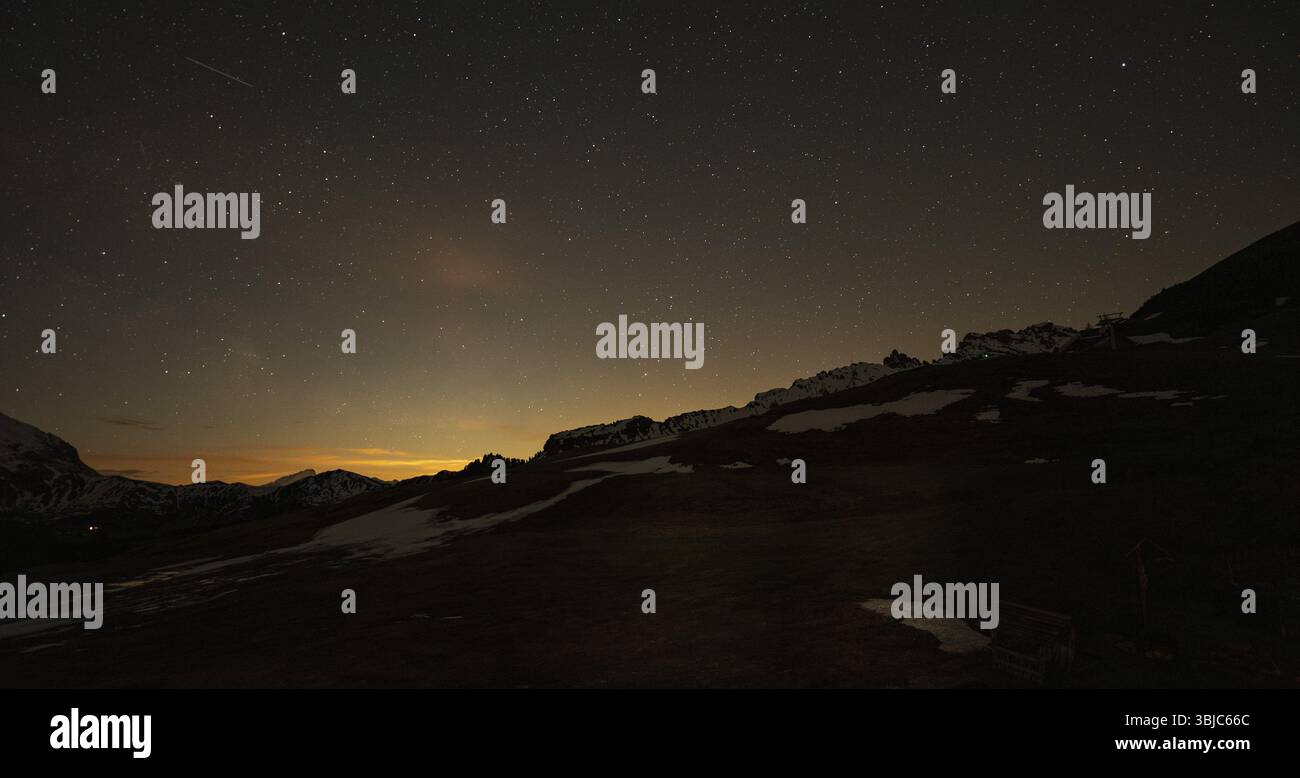Starry sky in the Dolomites in South Tyrol, Italy, Europe Stock Photo