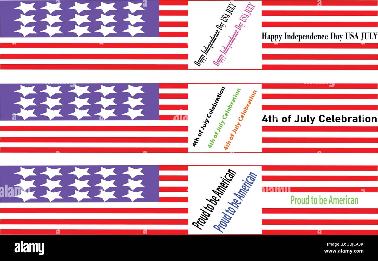 Multiple American flag strips and stars patriotic Independence Day ...