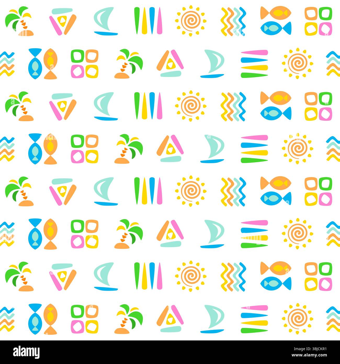 Summer party seamless pattern Stock Vector