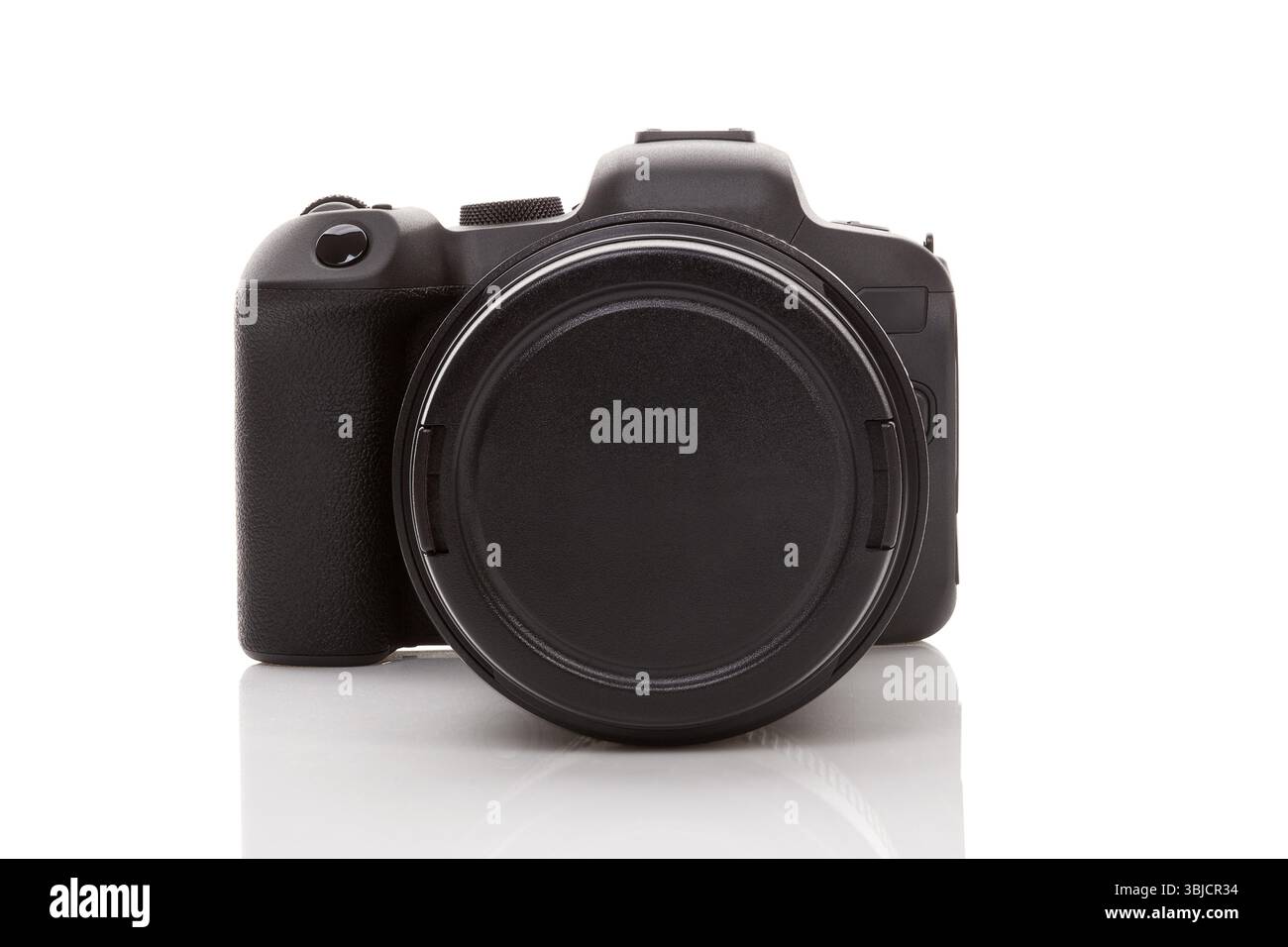 Generic digital mirrorless full frame camera isolated on white ...