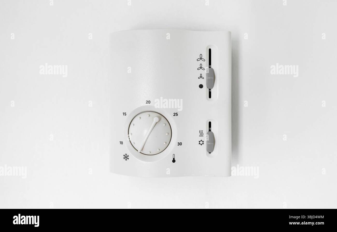 Control panel for built-in air conditioners on the wall Stock Photo