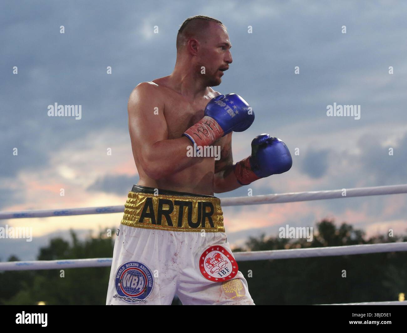 Artur Reis in IBF title fight at the SES Anniversary Boxing Gala on the ...