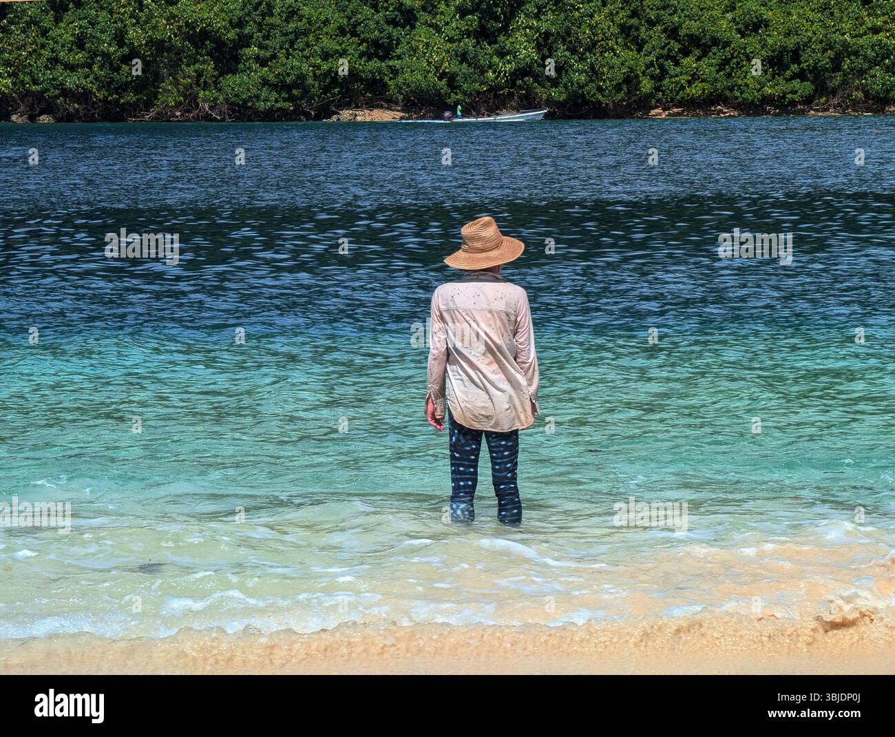 Woman at Sarumana Island, Tetepare Island, Western Province, Solomon Islands, No MR - Smartphone Captured Stock Image