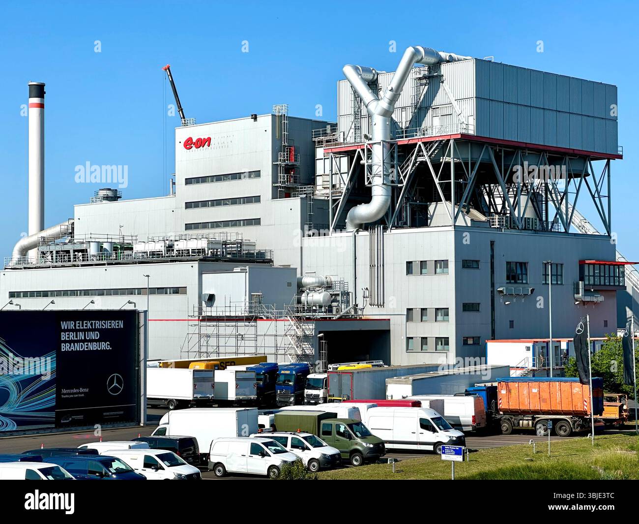Wood-fired CHP plant: BTB HHKW Neukölln, Berlin, Germany - Smartphone Captured Stock Image