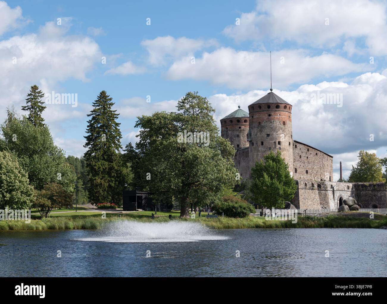 Savonalinna Castle from the river bank Stock Photo