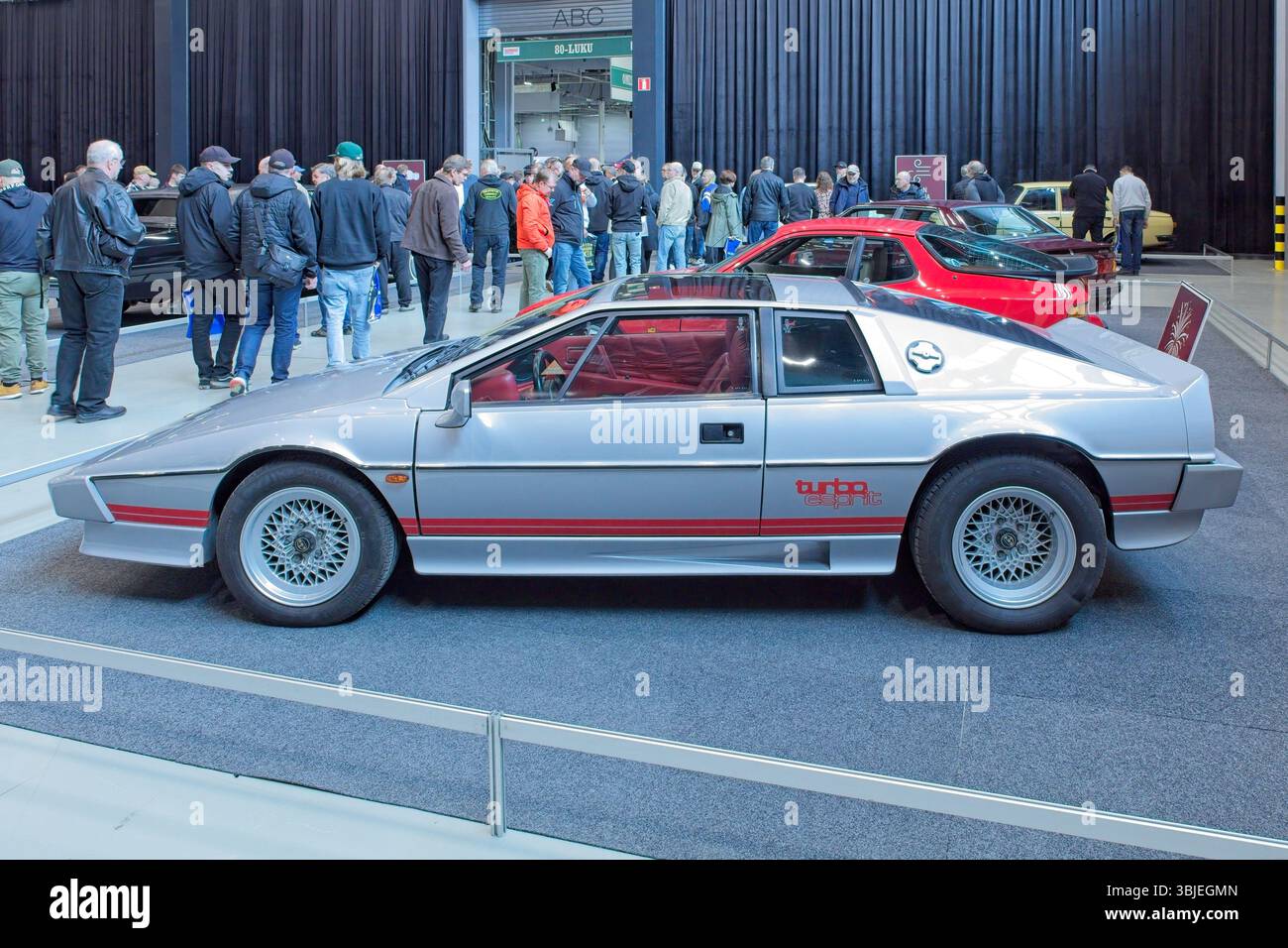 Lahti, Finland – May 3. 2025: Lotus Esprit Turbo (1985) car at Classic Motor Show at Lahti Exhibition and Convention Centre. Stock Photo