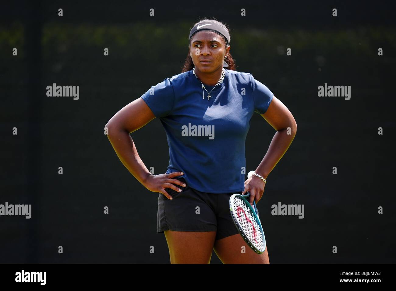 Hailey Baptiste during the Women's Qualifying Round 1 match against Laura Siegemund during the second qualifying day for the Lexus Nottingham Open at the Lexus Nottingham Tennis Centre, Nottingham. Picture date: Sunday June 15, 2025. Stock Photo