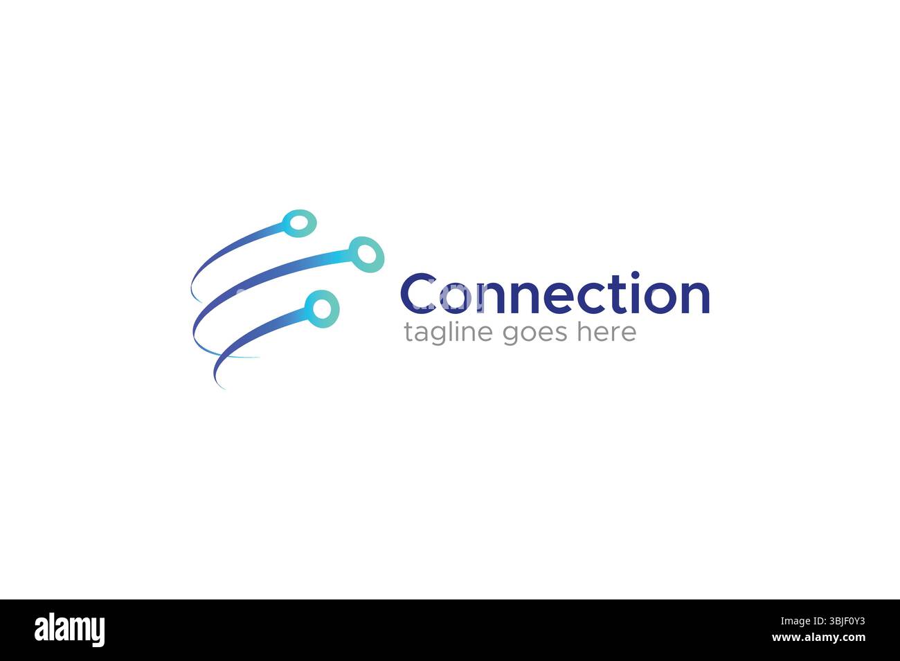 Connection Network Technology Logo Modern Business with Linear and Dot Symbol Stock Vector