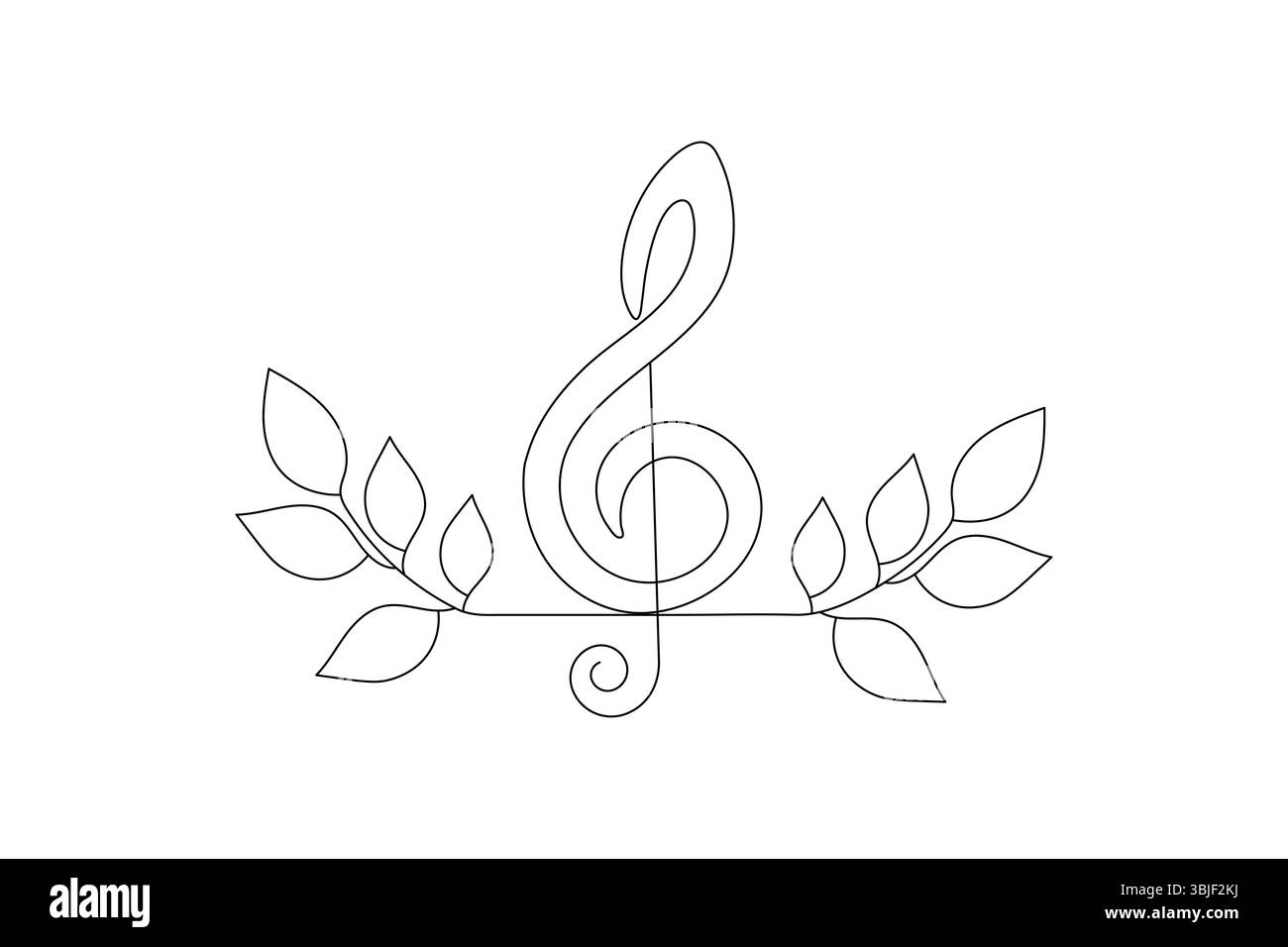 Continuous one line drawing abstract music note background notes and ...