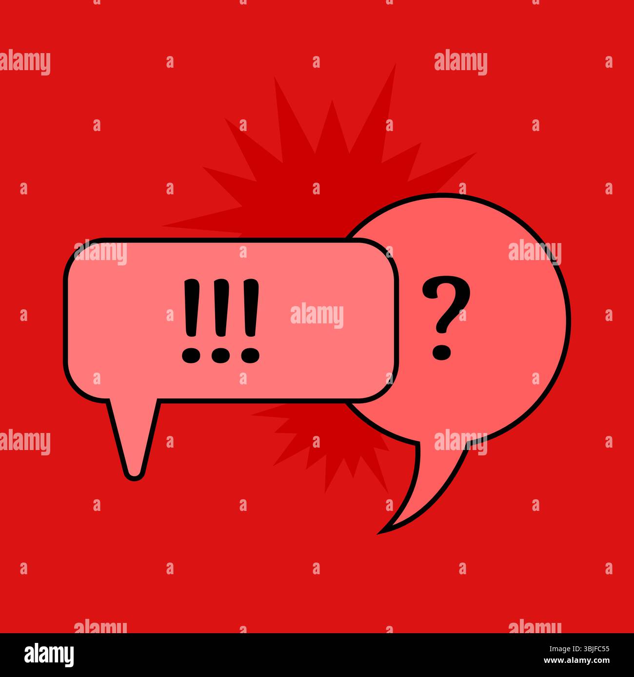 Communication speech bubbles on red background. Vector illustration Stock Vector