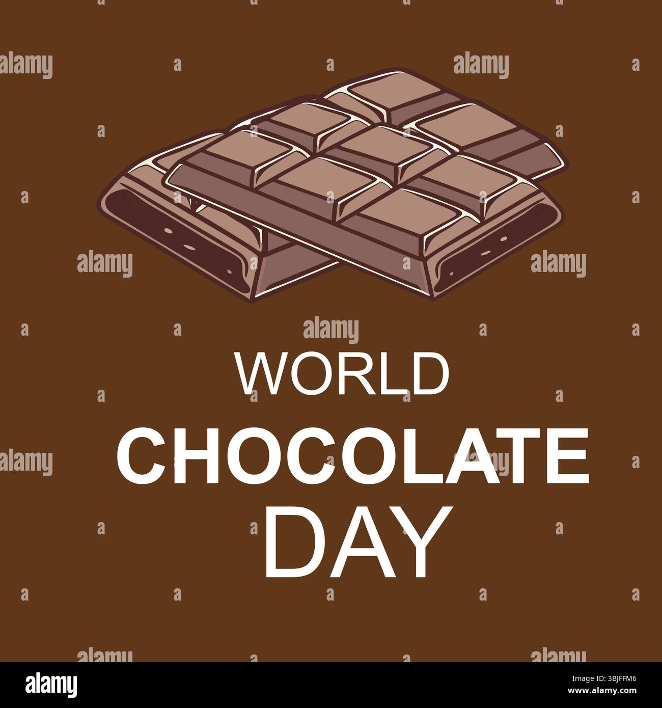 Chocolate Bar Poster with Melting Drip for World Chocolate Day Stock Vector