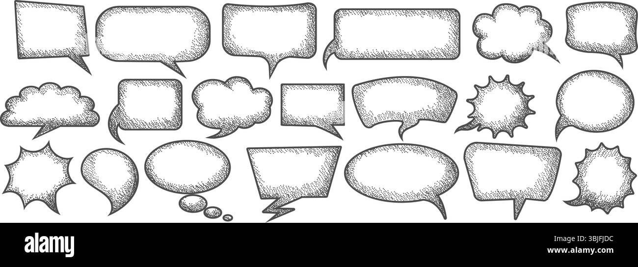 Hand drawn speech bubbles sketch Stock Vector Image & Art - Alamy