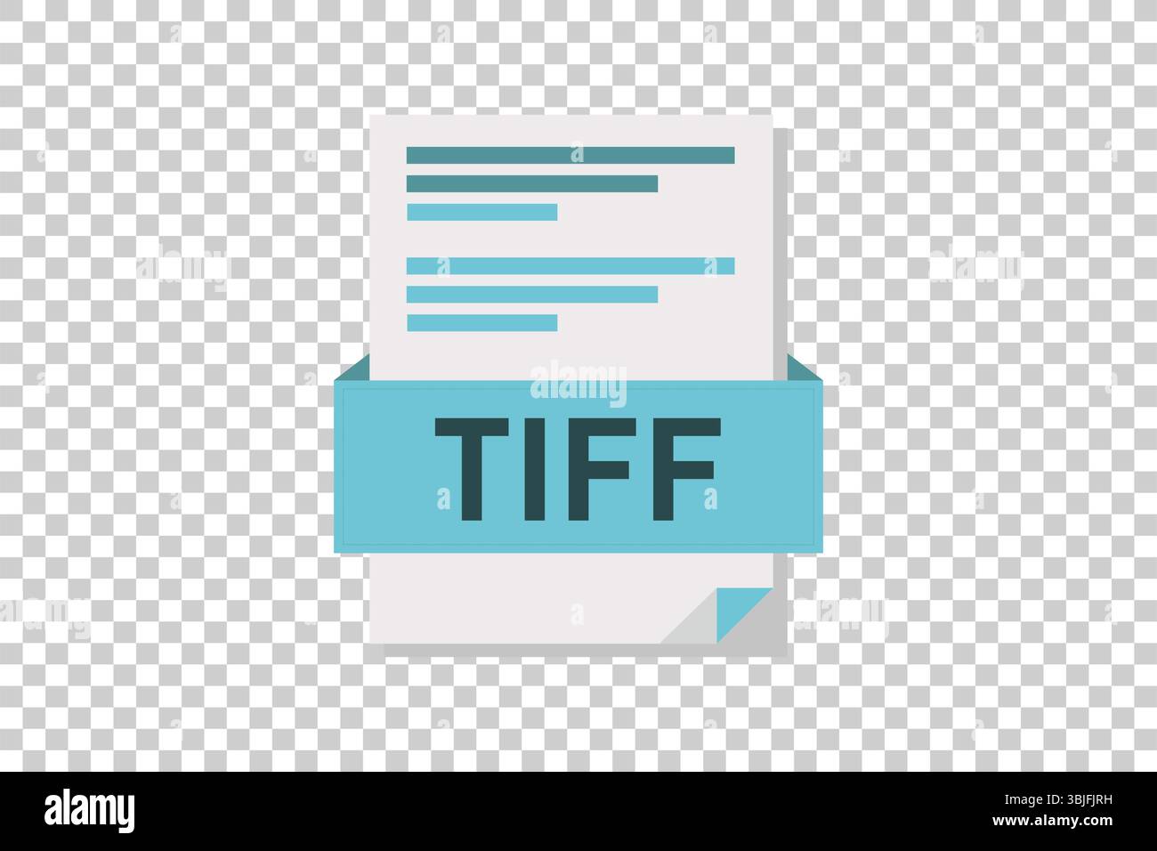 Vector illustration of TIFF document icon on transparent background symbolizing document format or type Stock Vector