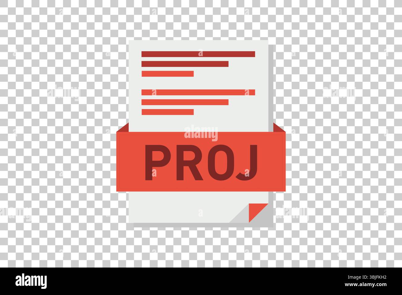 Vector illustration of PROJ document icon on transparent background ...