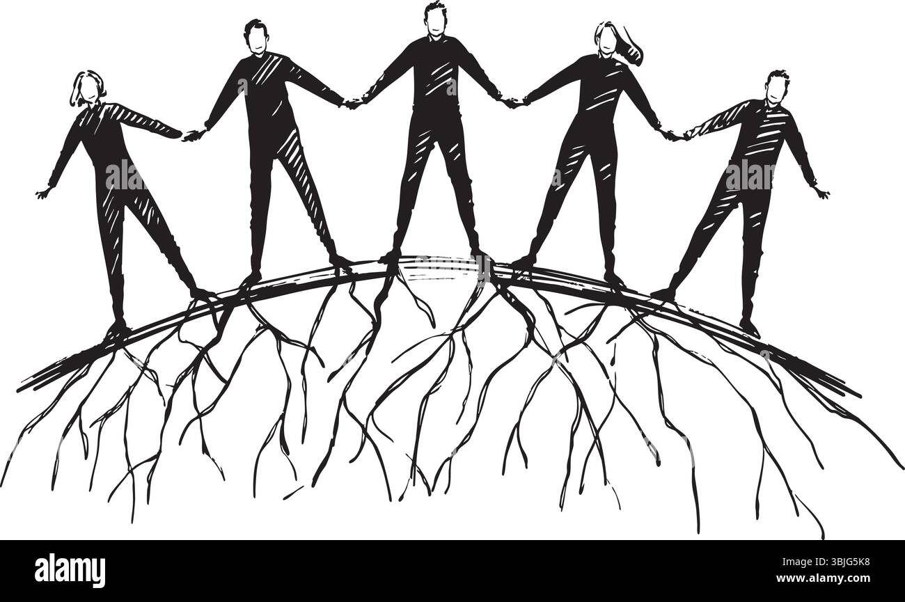 Unity and Connection shown through an abstract image of individuals ...