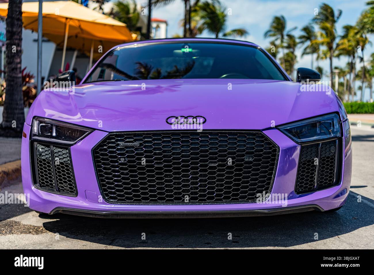 Miami, Florida, USA - April 04, 2025: Sportscar Audi R8. Car Audi R8 ...