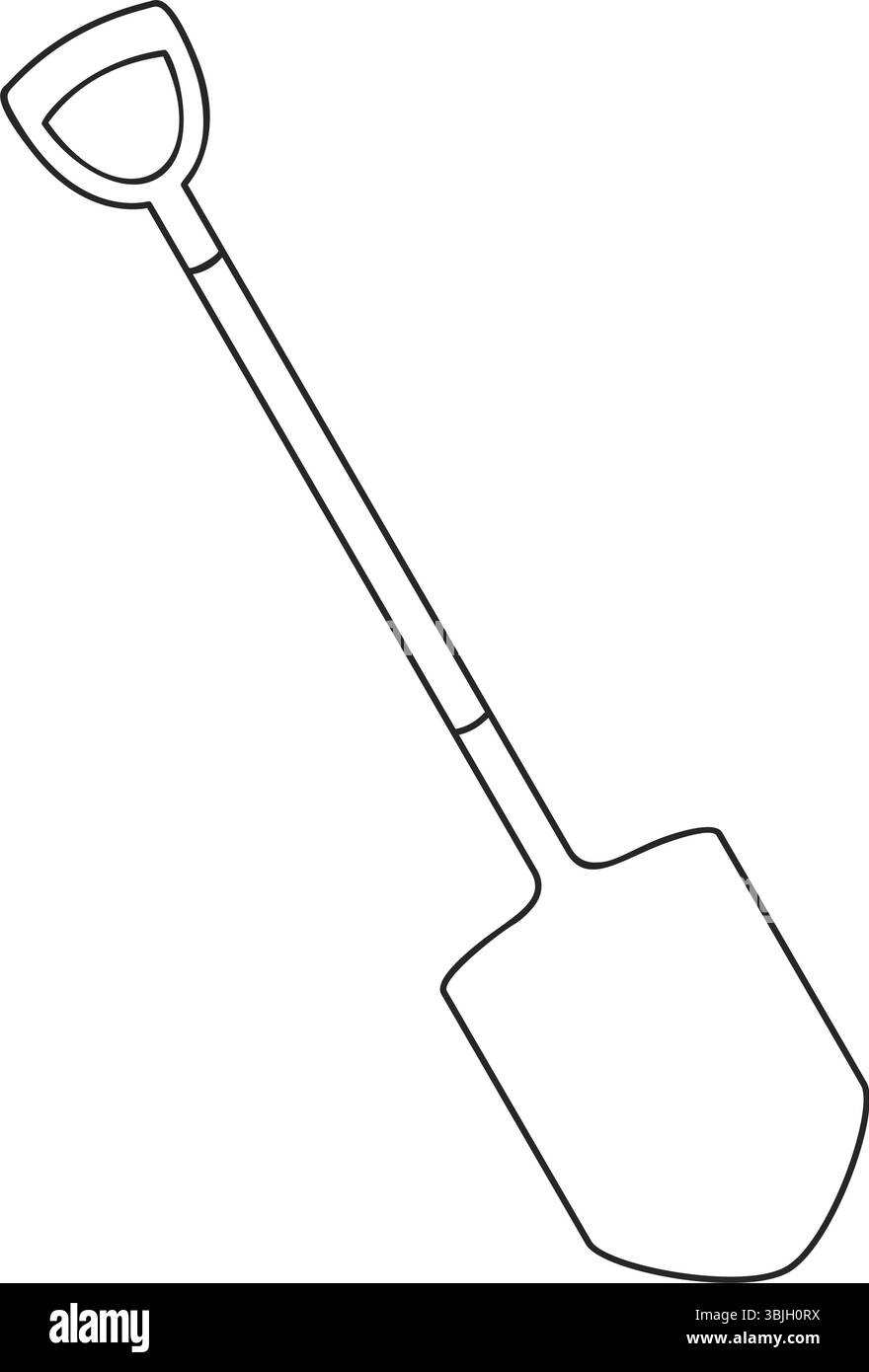 Shovel gardening tool for digging as an outline vector icon Stock ...