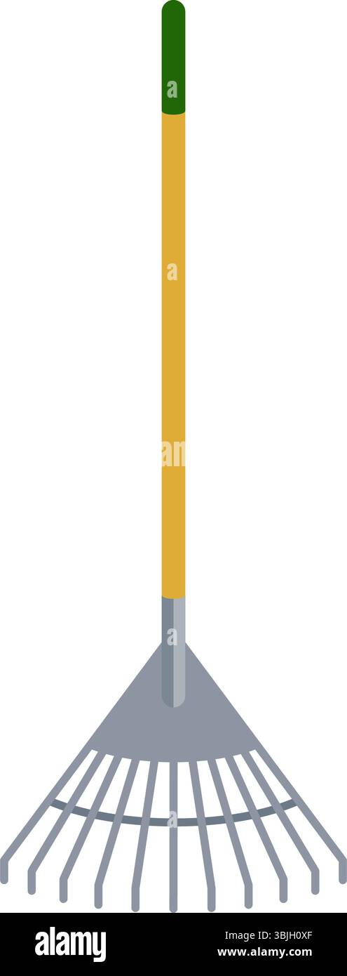 Leaf Rake for gardening in flat design vector icon Stock Vector
