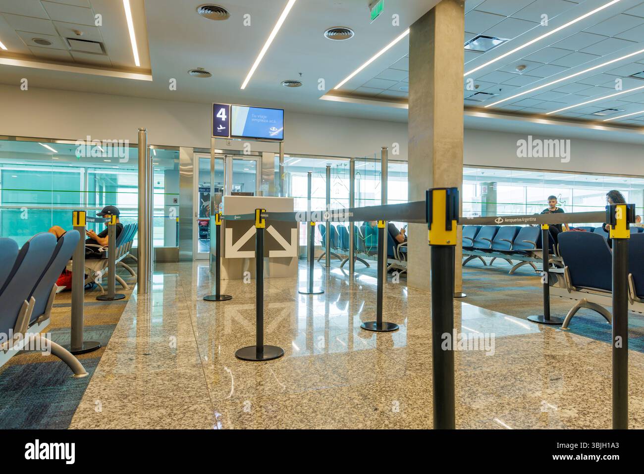 Puerto Iguazu, Misiones, Argentina - May 18th, 2025: Boarding gate at the Cataratas del Iguazu International Airport. Stock Photo
