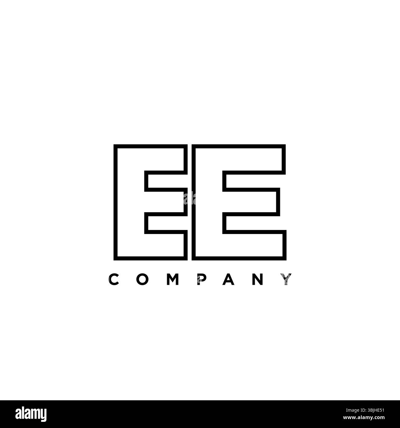 Trendy letter E and E, EE logo design template. Minimal monogram initial based logotype for company identity. Stock Vector