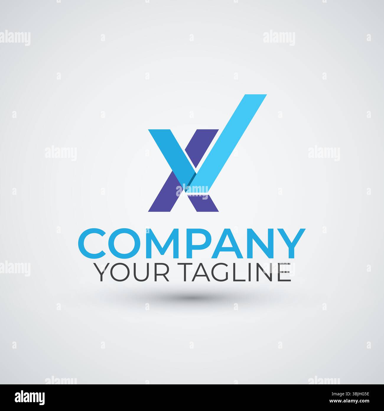 Letter X Initials Checkmark Logo Simple Minimal Vector Logo Design Stock Vector